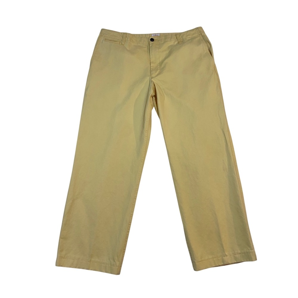 Dockers Mens Yellow Chino Pants 36x30(28?) Straight Leg Cotton Twill Trousers
